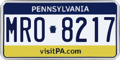 PA license plate MRO8217
