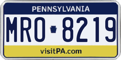 PA license plate MRO8219