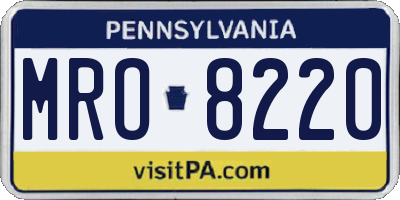 PA license plate MRO8220