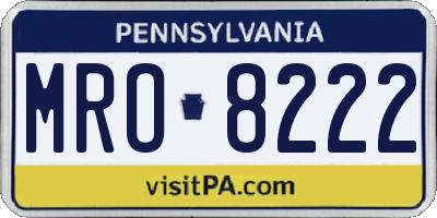 PA license plate MRO8222