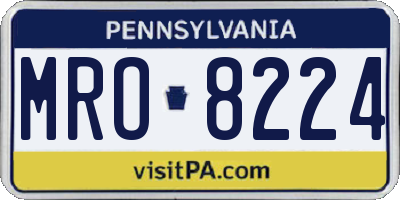 PA license plate MRO8224