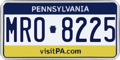 PA license plate MRO8225