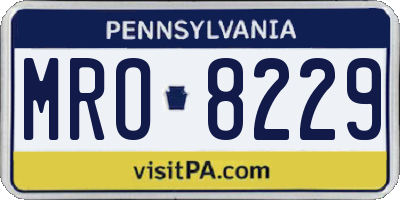 PA license plate MRO8229