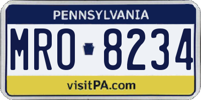 PA license plate MRO8234