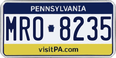 PA license plate MRO8235