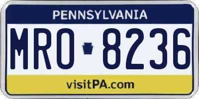 PA license plate MRO8236