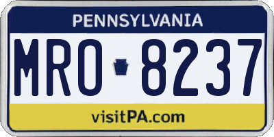 PA license plate MRO8237