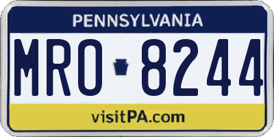PA license plate MRO8244
