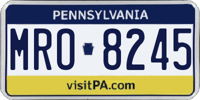 PA license plate MRO8245