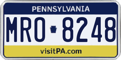 PA license plate MRO8248