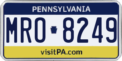 PA license plate MRO8249