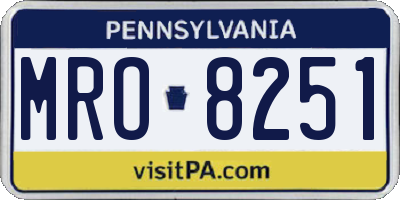 PA license plate MRO8251