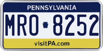 PA license plate MRO8252