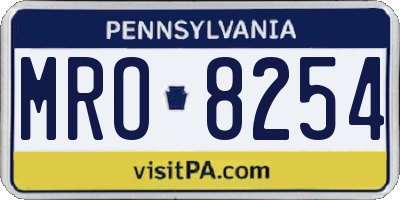 PA license plate MRO8254