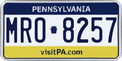 PA license plate MRO8257
