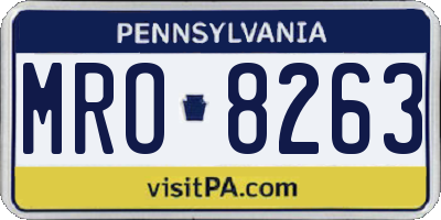 PA license plate MRO8263