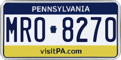 PA license plate MRO8270