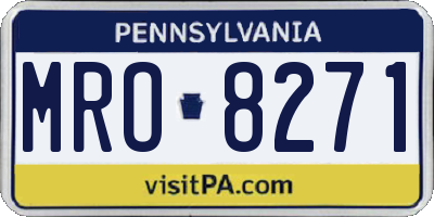 PA license plate MRO8271