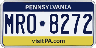 PA license plate MRO8272