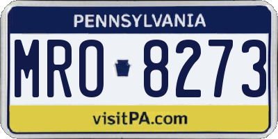 PA license plate MRO8273