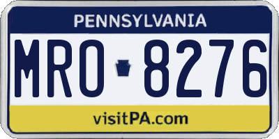 PA license plate MRO8276