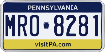 PA license plate MRO8281