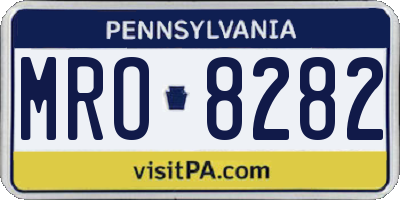 PA license plate MRO8282