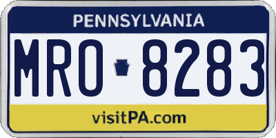 PA license plate MRO8283