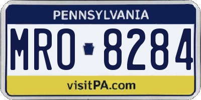 PA license plate MRO8284
