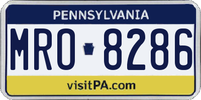 PA license plate MRO8286
