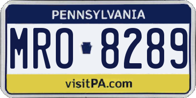 PA license plate MRO8289