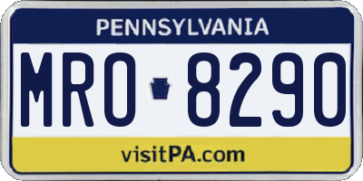 PA license plate MRO8290