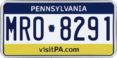 PA license plate MRO8291