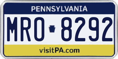 PA license plate MRO8292