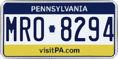 PA license plate MRO8294