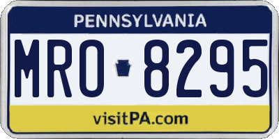 PA license plate MRO8295