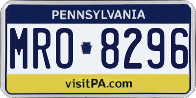 PA license plate MRO8296
