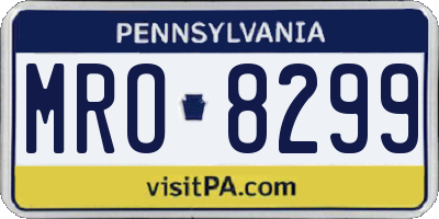 PA license plate MRO8299