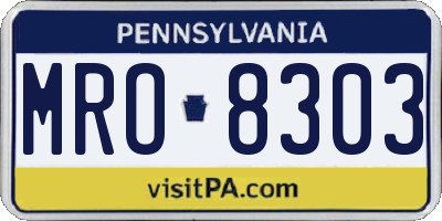 PA license plate MRO8303