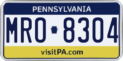 PA license plate MRO8304