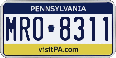 PA license plate MRO8311