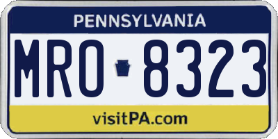 PA license plate MRO8323