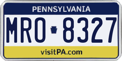 PA license plate MRO8327