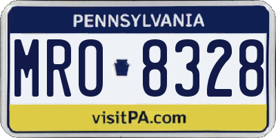 PA license plate MRO8328