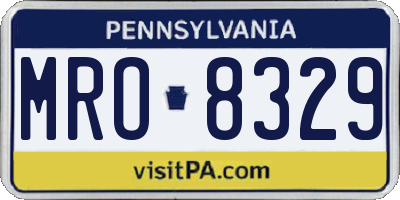 PA license plate MRO8329