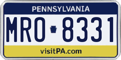 PA license plate MRO8331