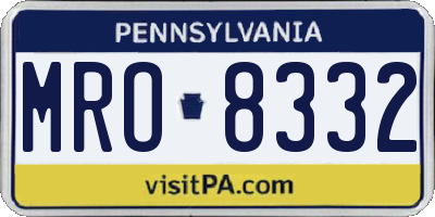 PA license plate MRO8332