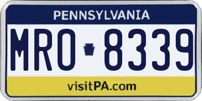 PA license plate MRO8339