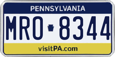 PA license plate MRO8344