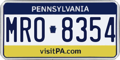PA license plate MRO8354